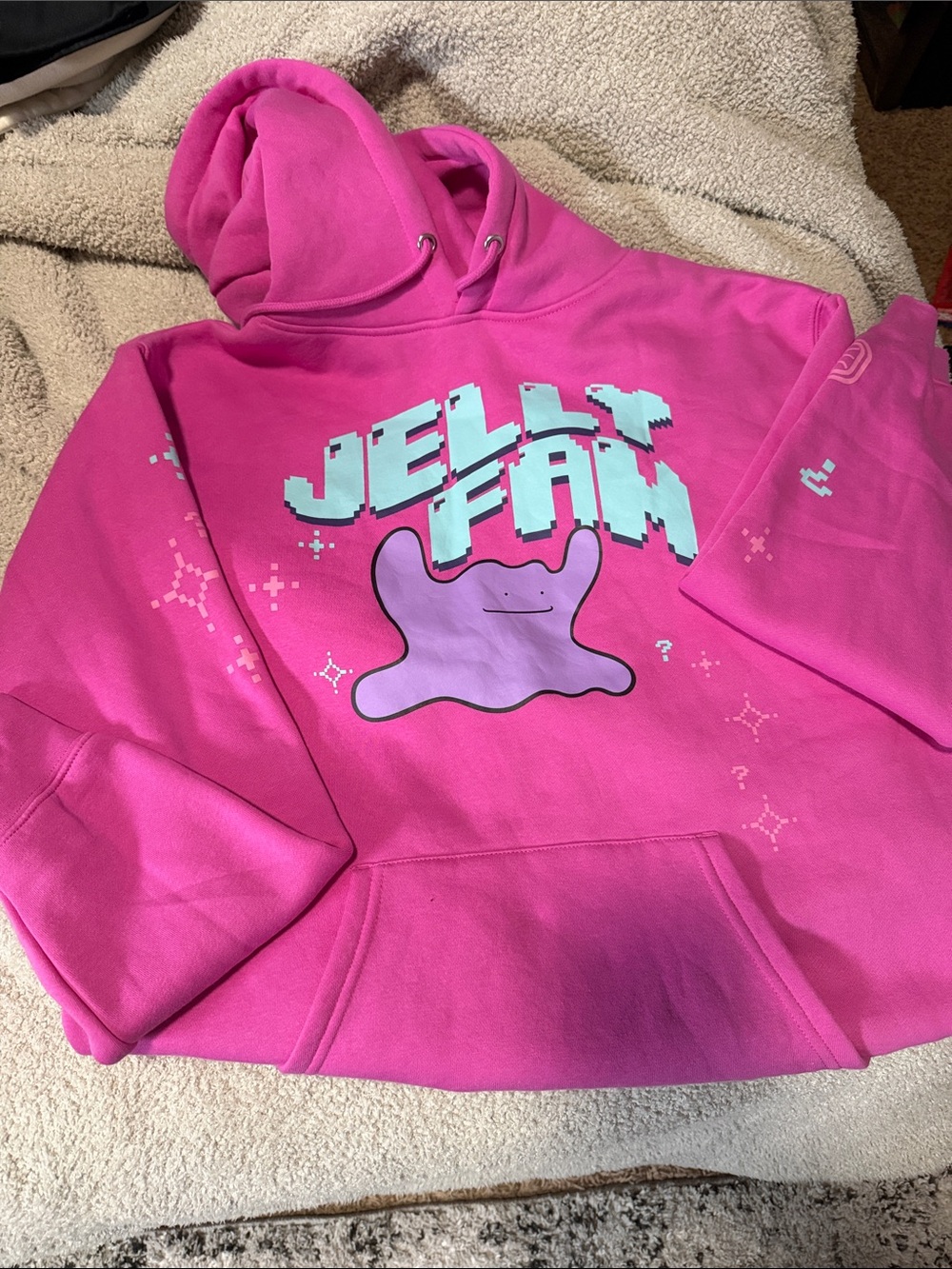 Jellyfam Pink Graphic Hoodie for Men - Bold Pullover Sweatshirt